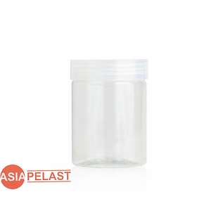 ظروف پت آسیا پلاست ظرف جار استوانه 350 سی سی پلاستیکی