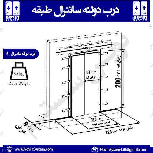 خرید درب دولته سانترال 110 طبقه آسانسور