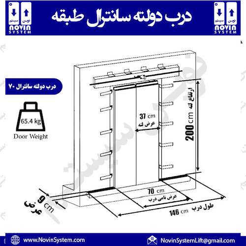 فروش درب دولته سانترال 70 طبقه آسانسور نوین سیستم