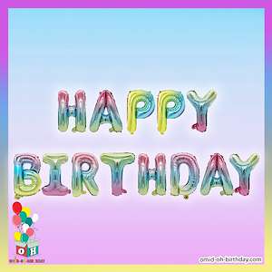  بادکنک فویلی تولدی Happy Birth Day هفت رنگ کد A0142 لوازم کادویی امید