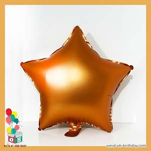 لوازم کادویی امید  بادکنک فویلی شکلی مدل ستاره رنگ مسی مات کد A0149