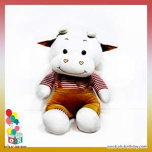 لوازم کادویی امید  عروسک پولیشی گاو سفید سایز ۵۰ کد CA0057