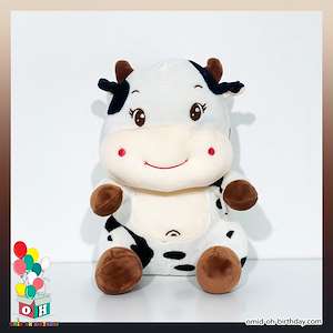  عروسک پولیشی گاو سفید سایز ۴۵ کد CA0089