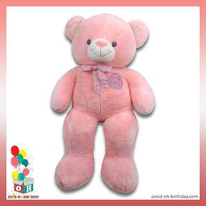 لوازم کادویی امید  عروسک پولیشی خرس تدی صورتی سایز ۱۰۰ کد CA0201