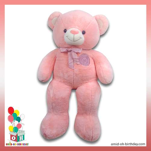  عروسک پولیشی خرس تدی صورتی سایز ۱۰۰ کد CA0201