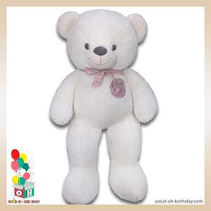 لوازم کادویی امید  عروسک پولیشی خرس تدی سفید سایز ۱۰۰ کد CA0202