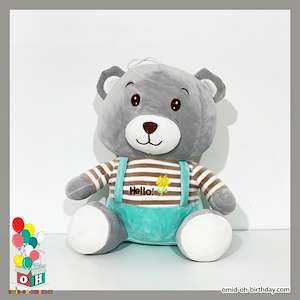 لوازم کادویی امید  عروسک پولیشی خرس طوسی سایز ۳۰ کد CA0204