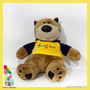 لوازم کادویی امید  عروسک پولیشی خرس تیشرت زرد سایز ۵۰ کد CA0212
