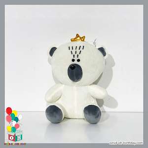 لوازم کادویی امید  عروسک پولیشی خرس شاه سفید سایز ۲۵ کد CA0219
