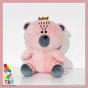 لوازم کادویی امید  عروسک پولیشی خرس شاه صورتی سایز ۲۵ کد CA0220