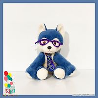 عروسک پولیشی سگ آبی عینکی سایز ۲۳ کد CA0244