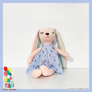  عروسک پولیشی خرگوش آبی پوش سایز ۳۵ کد CA0297 لوازم کادویی امید
