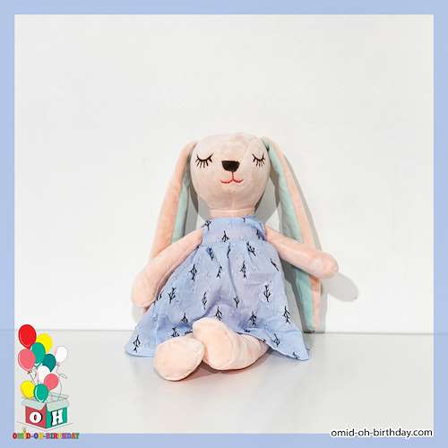  عروسک پولیشی خرگوش آبی پوش سایز ۳۵ کد CA0297
