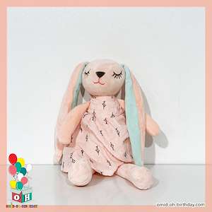 عروسک پولیشی خرگوش صورتی پوش سایز ۳۵ کد CA0298