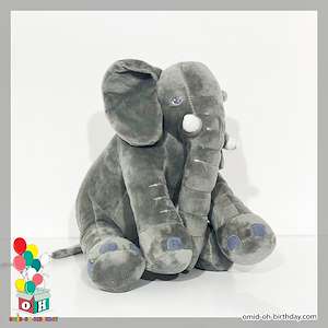  عروسک پولیشی فیل دم ریش دار طوسی سایز ۶۰ کد CA0303