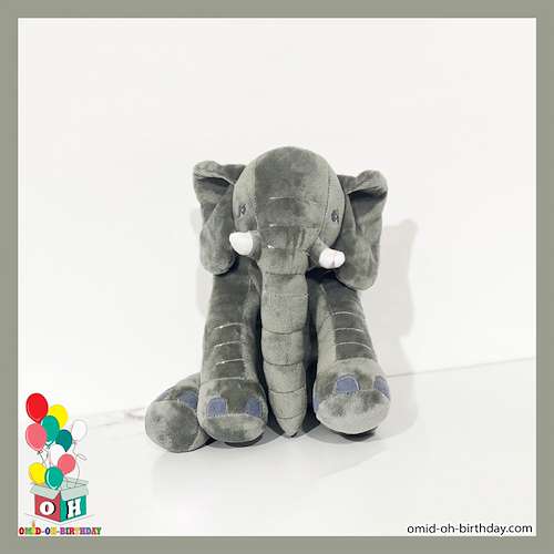  عروسک پولیشی فیل دم ریش دار طوسی سایز ۳۰ کد CA0305