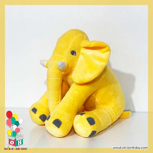  عروسک پولیشی فیل دم ریش دار زرد سایز ۶۰ کد CA0315