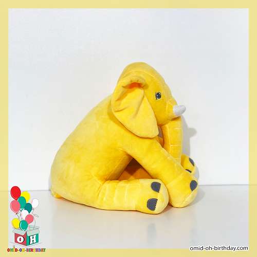  عروسک پولیشی فیل دم ریش دار زرد سایز ۴۰ کد CA0316