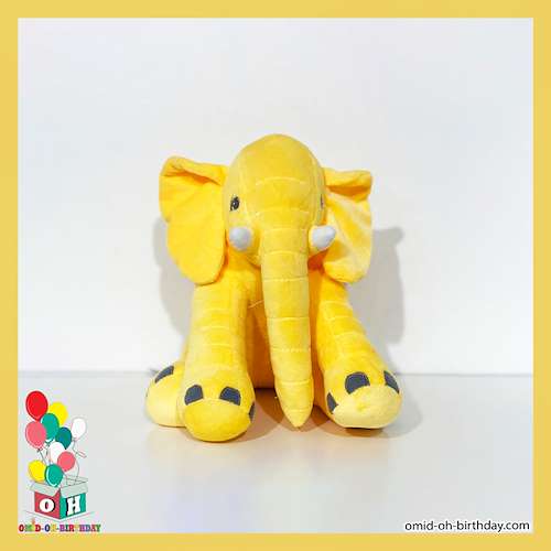 عروسک پولیشی فیل دم ریش دار زرد سایز ۳۰ کد CA0317