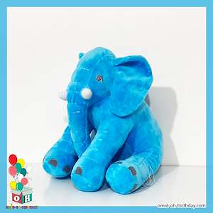 لوازم کادویی امید  عروسک پولیشی فیل دم ریش دار آبی سایز ۶۰ کد CA0318