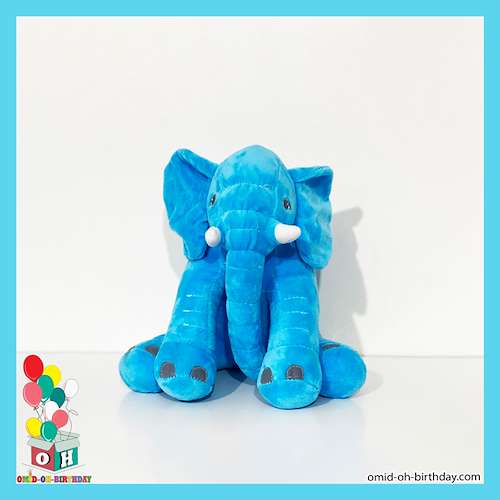  عروسک پولیشی فیل دم ریش دار آبی سایز ۳۰ کد CA0320