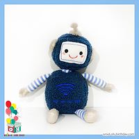  عروسک پولیشی آدم فضایی وای فای دار آبی سایز ۳۵ کد CA0340