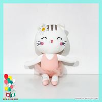 عروسک پولیشی گربه بالرین سفید سایز ۳۲ کد CA0375