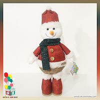  عروسک پارچه ای آدم برفی پایه دار قرمز سایز ۴۰ کد CA0154