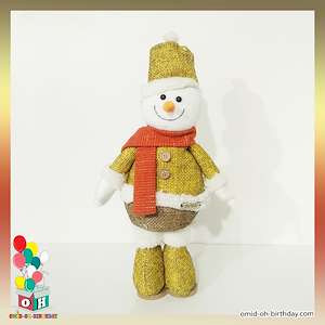 لوازم کادویی امید عروسک پارچه ای آدم برفی پایه دار زرد سایز ۴۰ کد CA0155