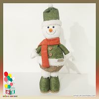 عروسک پارچه ای آدم برفی پایه دار سبز سایز ۴۰ کد CA0156
