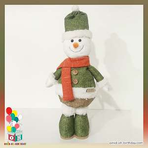 لوازم کادویی امید عروسک پارچه ای آدم برفی پایه دار سبز سایز ۴۰ کد CA0156