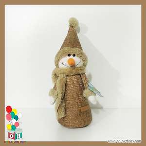 لوازم کادویی امید  عروسک پارچه ای آدم برفی قهوه ای سایز ۵۰ کد CA0159