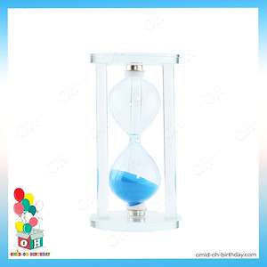 لوازم کادویی امید  ساعت شنی شیشه ای آبی سایز بزرگ کد P0008