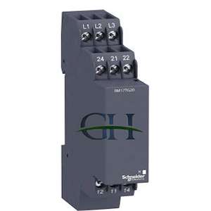 رله کنترل فاز RM4-T اشنایدر الکتریک با آستانه ولتاژ تنظیمی 198 ولت (تشخیص قطعی، توالی فاز و افزایش و