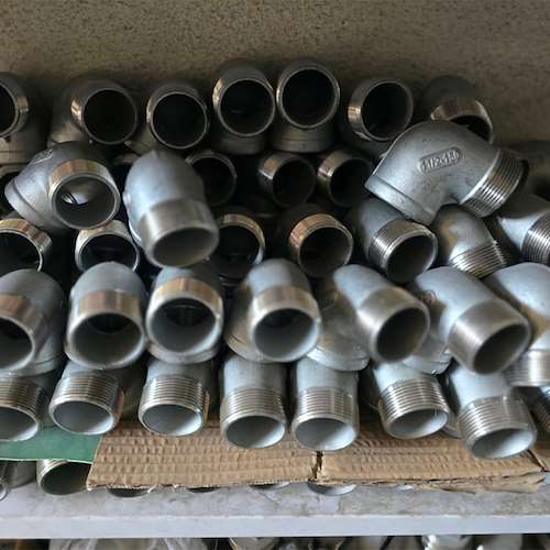 زانوی فشارقوی 90 درجه دنده ای استیل