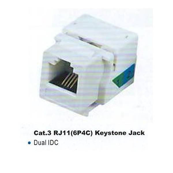نتورک کابل Network Cable کیستون تلفن Cat.3 RJ11(6P4C) Keystone Jack