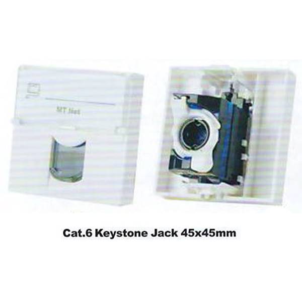 نتورک کابل Network Cable پریز پهن شبکه Cat.6 Keystone Jack 45*45mm