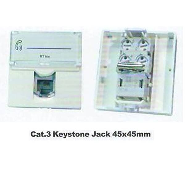 نتورک کابل Network Cable پریز پهن تلفن Cat.3 Keystone Jack 45*45mm